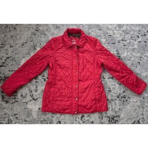 Vintage L.L. Bean Quilted Jacket -Large Red Preppy Collegiate Classic Cabincore